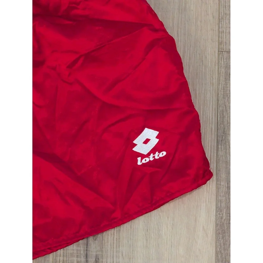 Vintage Lotto Italia Soccer Training Shorts Mens L Red Made USA Nylon 80s 90s